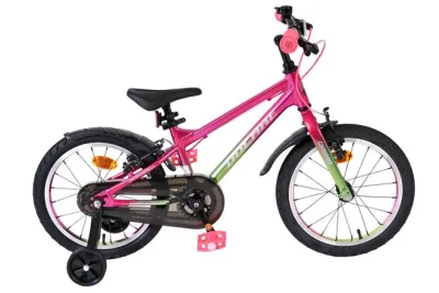 Volare Chrome Kinderfiets - Meisjes - 16 inch - Roze Groen - Twee Handremmen