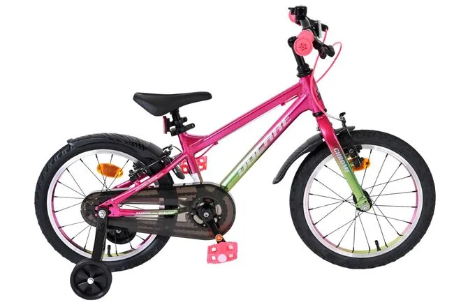Volare Chrome Kinderfiets - Meisjes - 16 inch - Roze Groen - Twee Handremmen